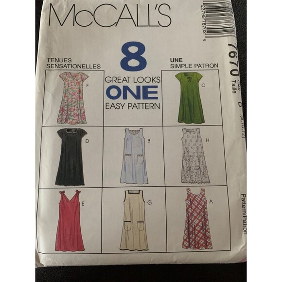 McCall's Misses Dress Sewing Pattern Sz 8 - 10 7670 - Uncut - Picture 9 of 9